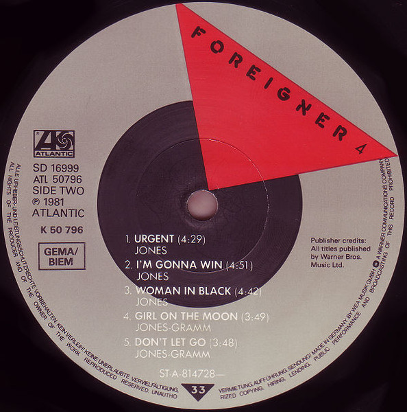 Foreigner - 4 | Atlantic (ATL 50 796) - 4 Foreigner - 4 | Atlantic (ATL 50 796) - 4