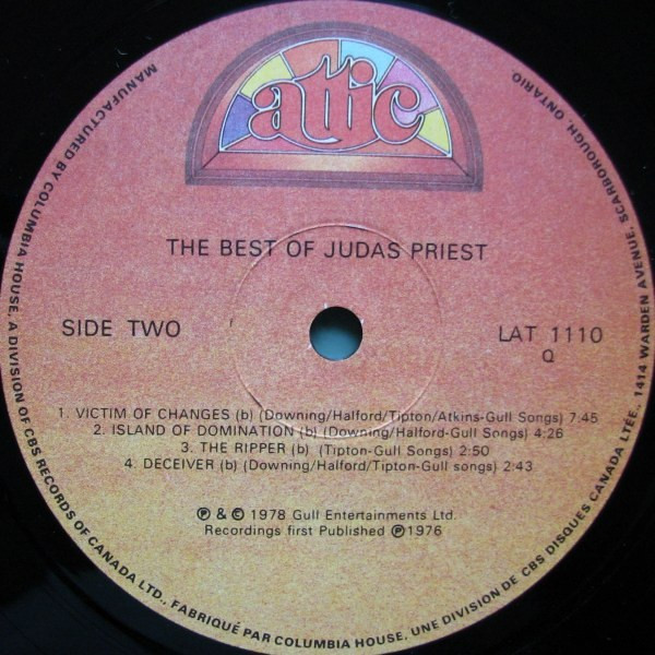 Judas Priest - The Best Of Judas Priest | Attic (LAT 1110) - 4