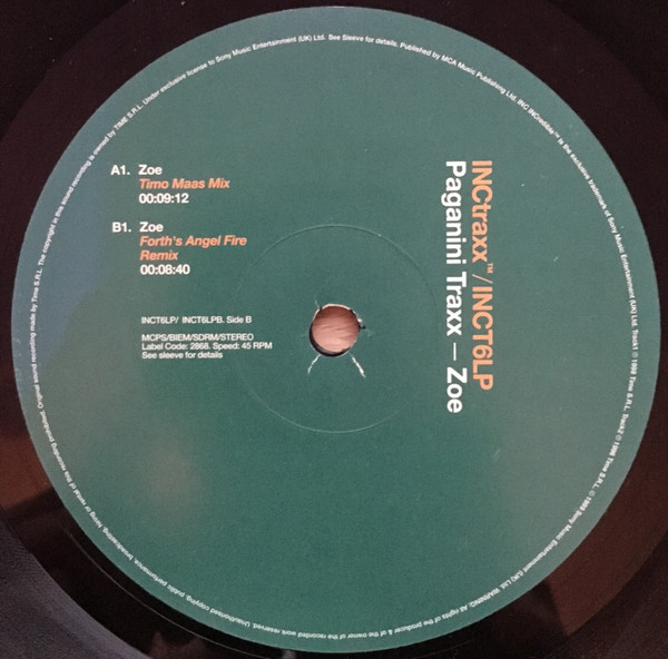 Paganini Traxx - Zoe | INCtraxx (INCT6LP)