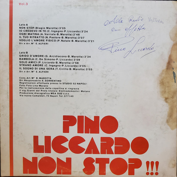 Pino Liccardo - Non Stop !! | M.E.A. Sud (MLP 598) - 2 Pino Liccardo - Non Stop !! | M.E.A. Sud (MLP 598) - 2