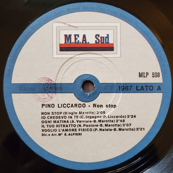 Pino Liccardo - Non Stop !! | M.E.A. Sud (MLP 598) - 4 Pino Liccardo - Non Stop !! | M.E.A. Sud (MLP 598) - 4
