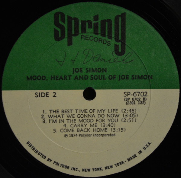 Joe Simon - Mood, Heart And Soul | Spring Records (SPR 6702) - 4 Joe Simon - Mood, Heart And Soul | Spring Records (SPR 6702) - 4