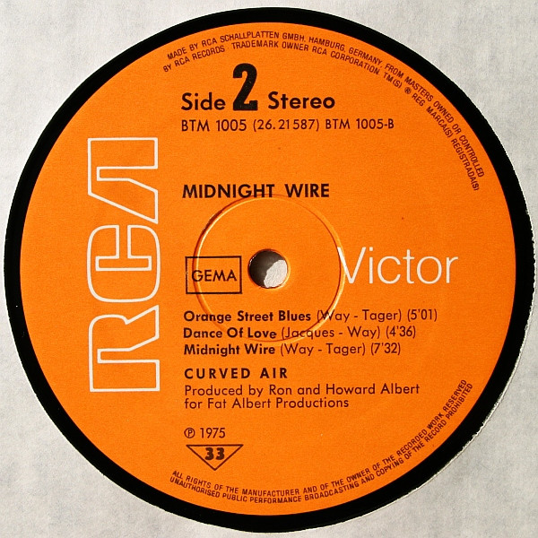 Curved Air - Midnight Wire | RCA Victor (BTM 1005) - 4