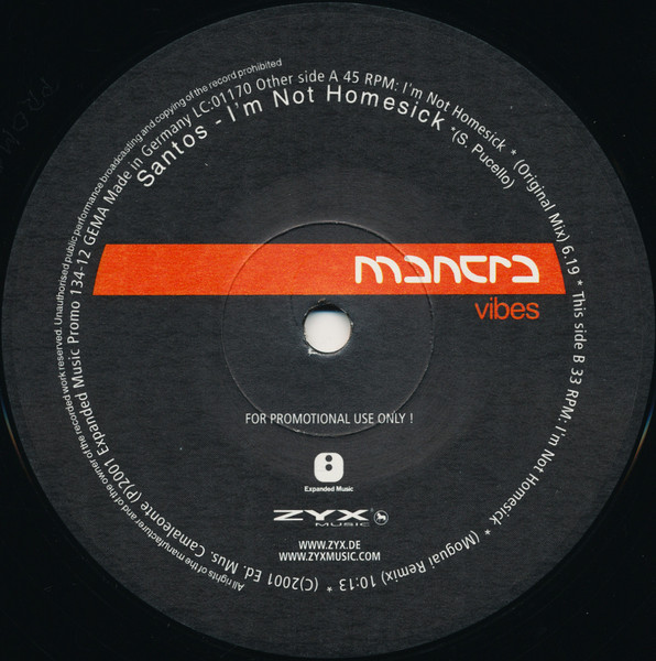 Santos - I'm Not Homesick | ZYX Music (PROMO 134-12)