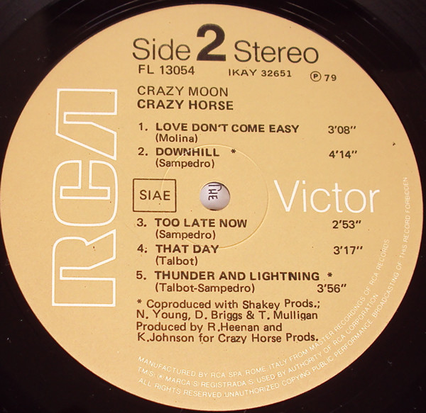Crazy Horse - Crazy Moon | RCA (FL-13054) - 3 Crazy Horse - Crazy Moon | RCA (FL-13054) - 3