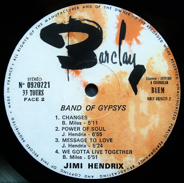 Jimi Hendrix - Band Of Gypsys | Barclay (0920.221) - 4