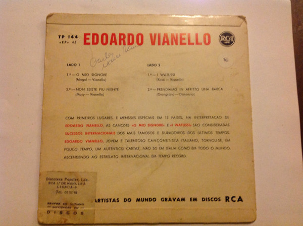 Edoardo Vianello - O Mio Signore | RCA Victor (TP 144) - 2