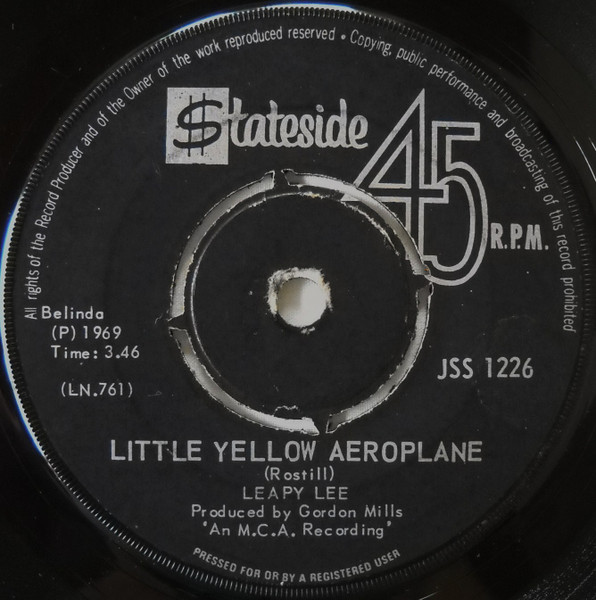 Leapy Lee - Little Yellow Aeroplane / Boom Boom | Stateside (JSS 1226) - main