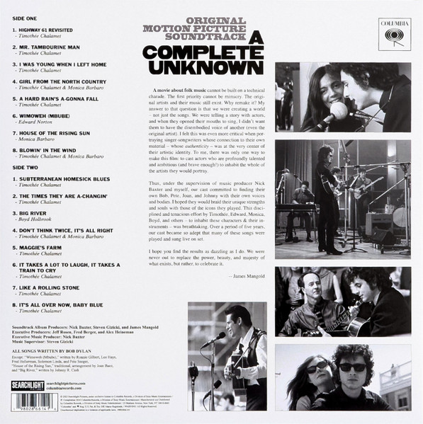 Various - A Complete Unknown (Original Motion Picture Soundtrack) | Columbia Records (19802866141) - 2 Various - A Complete Unknown (Original Motion Picture Soundtrack) | Columbia Records (19802866141) - 2
