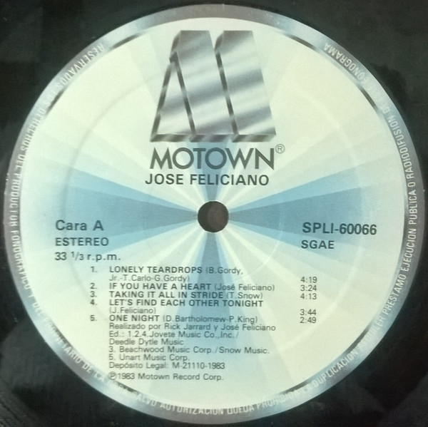 José Feliciano - Romance In The Night | Motown (SPLI-60066) - 3