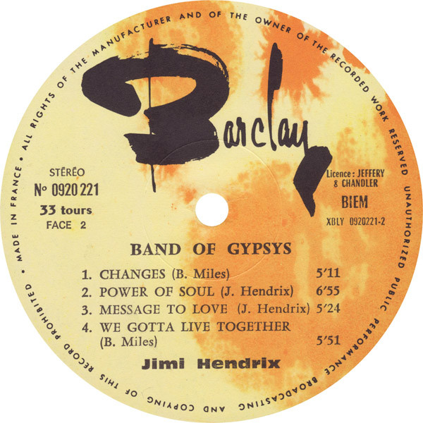 Jimi Hendrix - Band Of Gypsys | Barclay (0920 221) - 4