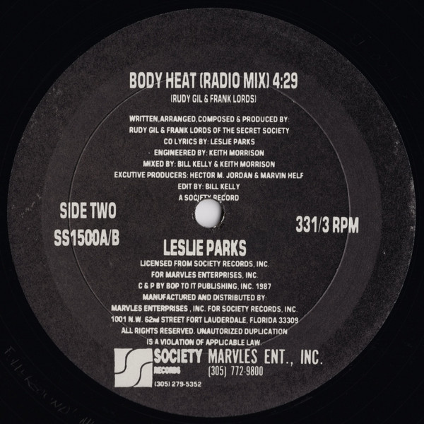 Leslie Parks - Body Heat | Society Records (SS1500) - 2