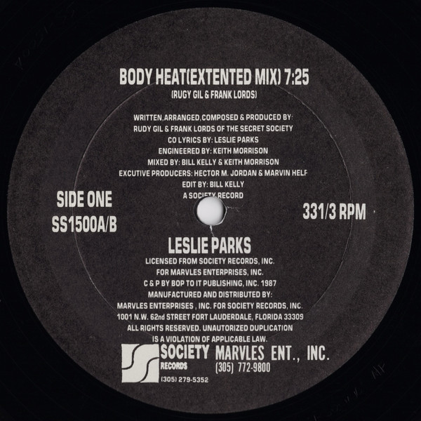 Leslie Parks - Body Heat | Society Records (SS1500) - 3
