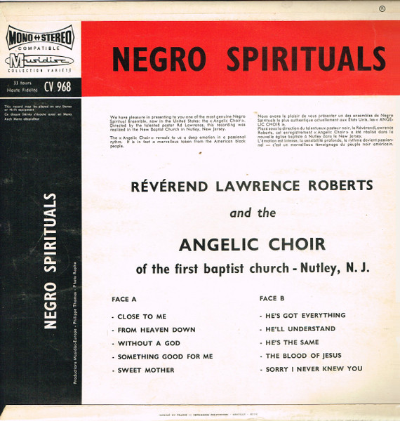 The Angelic Choir - Negro Spirituals | Musidisc (30 CV 968) - 2 The Angelic Choir - Negro Spirituals | Musidisc (30 CV 968) - 2