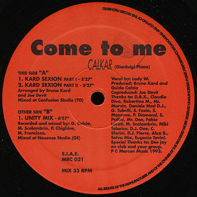 Calkar - Come To Me | Marcon Music (MRC 021) - main Calkar - Come To Me | Marcon Music (MRC 021) - main
