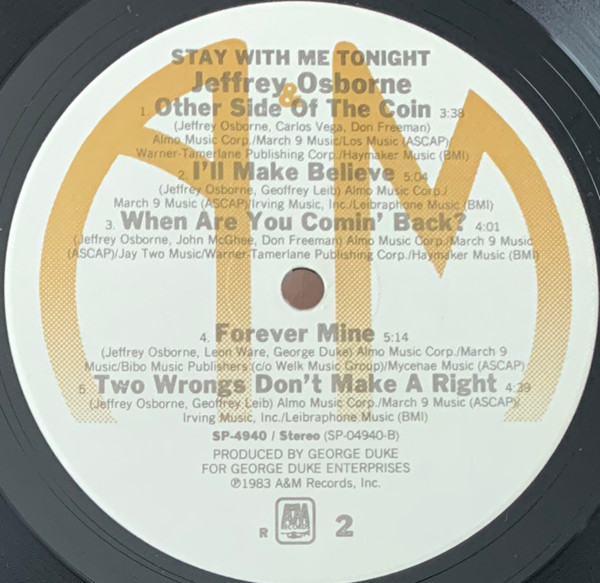 Jeffrey Osborne - Stay With Me Tonight | A&M Records (SP-4940) - 4 Jeffrey Osborne - Stay With Me Tonight | A&M Records (SP-4940) - 4