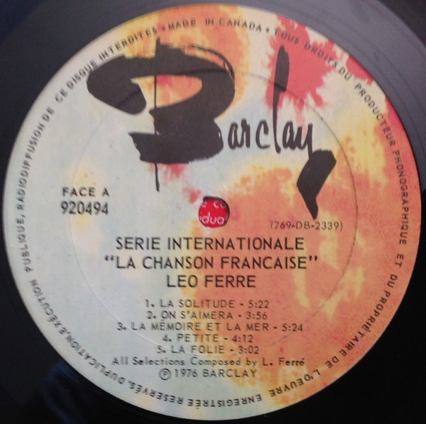 Léo Ferré - La Chanson Francaise 4 | Barclay (920.494) - 3