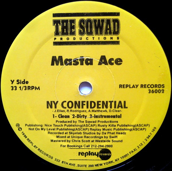 The Sqwad : Large Professor & Neek The Exotic / Masta Ace - Rhyme Mania '99 / NY Confidential | Replay Records (36002-1) - 4