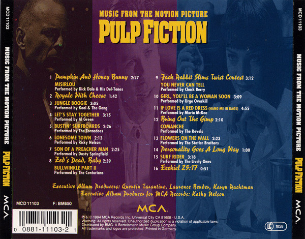 Various - Pulp Fiction (Music From The Motion Picture) | MCA Records (MCD11103) - 2 Various - Pulp Fiction (Music From The Motion Picture) | MCA Records (MCD11103) - 2