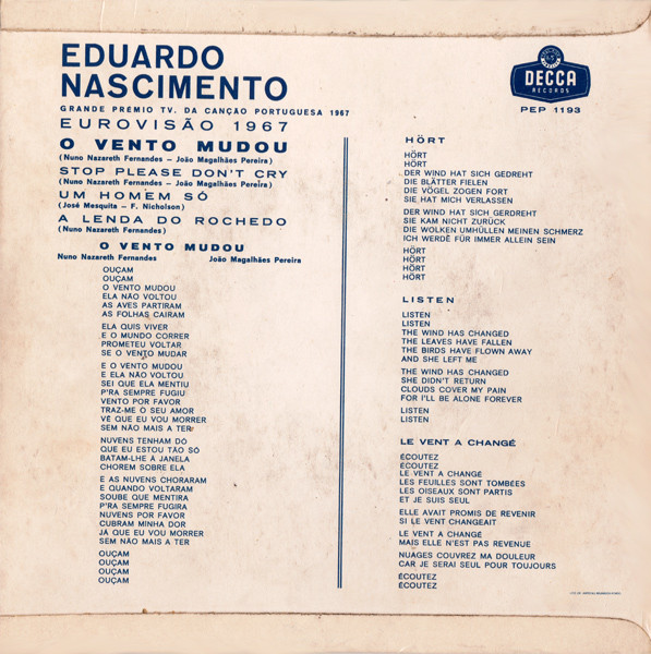 Eduardo Nascimento - O Vento Mudou | Decca (PEP 1193) - 2 Eduardo Nascimento - O Vento Mudou | Decca (PEP 1193) - 2