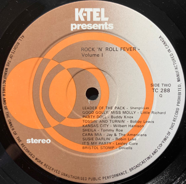 Various - Rock 'n Roll Fever Volume I [Vinyl] | K-Tel (TC 288-1) - 2