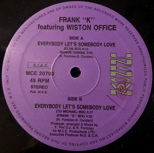 Frank K - Everybody Let's Somebody Love | Unknown (MCE 20790) - main