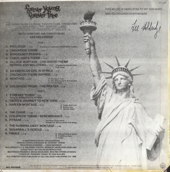 Lee Holdridge - Forever Young, Forever Free (Original Motion Picture Soundtrack) | MCA Records (MCA-2093) - 2 Lee Holdridge - Forever Young, Forever Free (Original Motion Picture Soundtrack) | MCA Records (MCA-2093) - 2