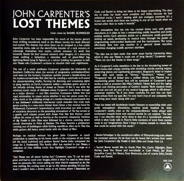 John Carpenter - Lost Themes (Expanded 10th Anniversary Art Edition) | Sacred Bones Records (SBR-369) - 3