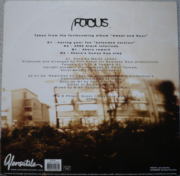 Phil Asher Presents Focus - Having Your Fun | Versatile Records (VER 030) - 2 Phil Asher Presents Focus - Having Your Fun | Versatile Records (VER 030) - 2