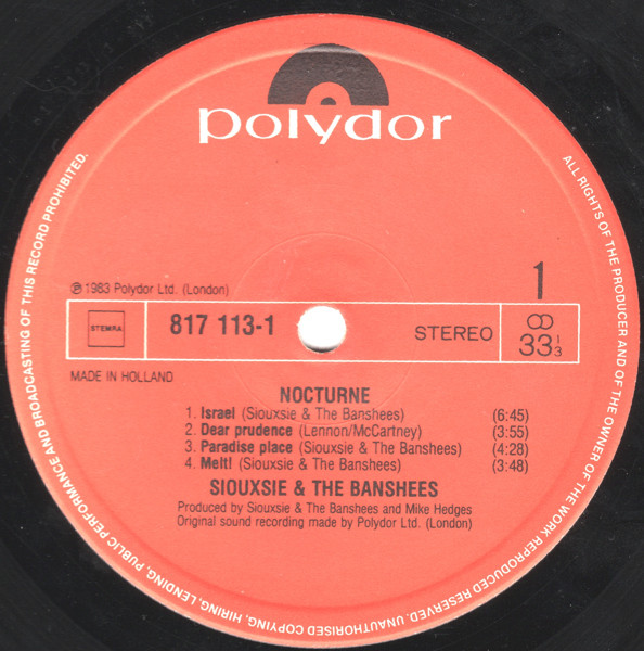 Siouxsie & The Banshees - Nocturne | Polydor (815 979-1) - 3