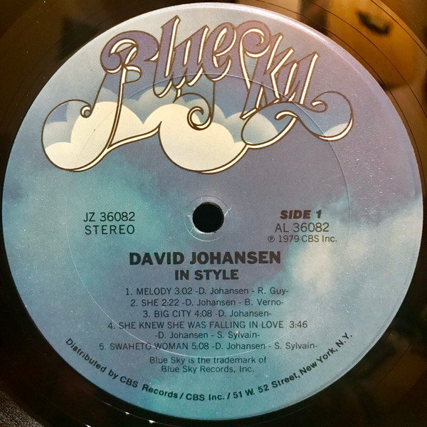 David Johansen - In Style | Blue Sky (JZ 36082) - 3