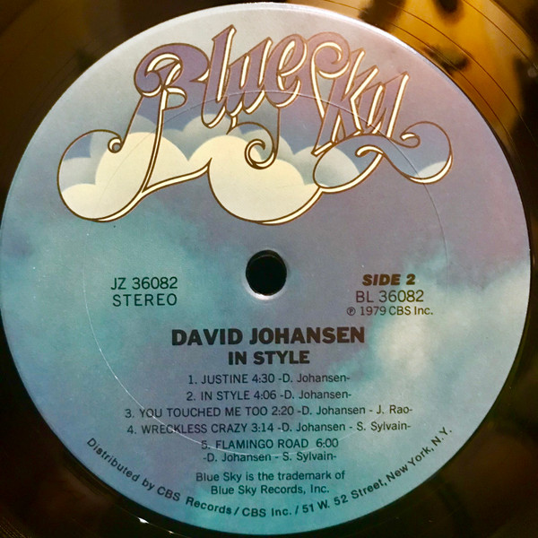 David Johansen - In Style | Blue Sky (JZ 36082) - 4