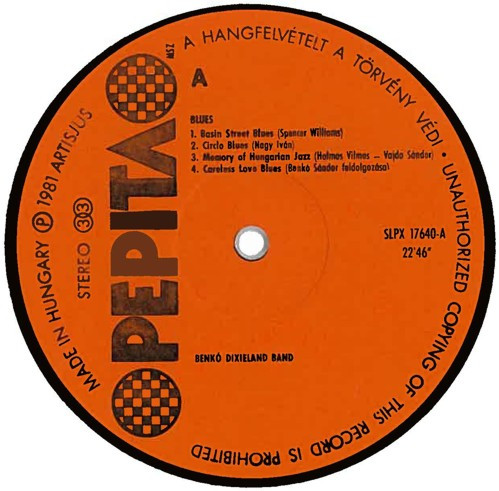 Benkó Dixieland Band - Blues | Pepita (SLPX 17640)