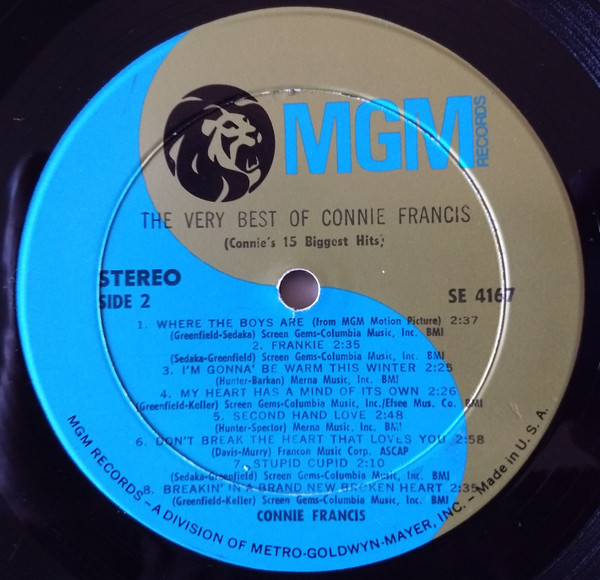Connie Francis - The Very Best Of Connie Francis (Connie's 15 Biggest Hits) | MGM Records (SE-4167) - 4 Connie Francis - The Very Best Of Connie Francis (Connie's 15 Biggest Hits) | MGM Records (SE-4167) - 4