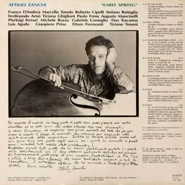 Attilio Zanchi - Early Spring | Splasc Records (H 129) - 2 Attilio Zanchi - Early Spring | Splasc Records (H 129) - 2