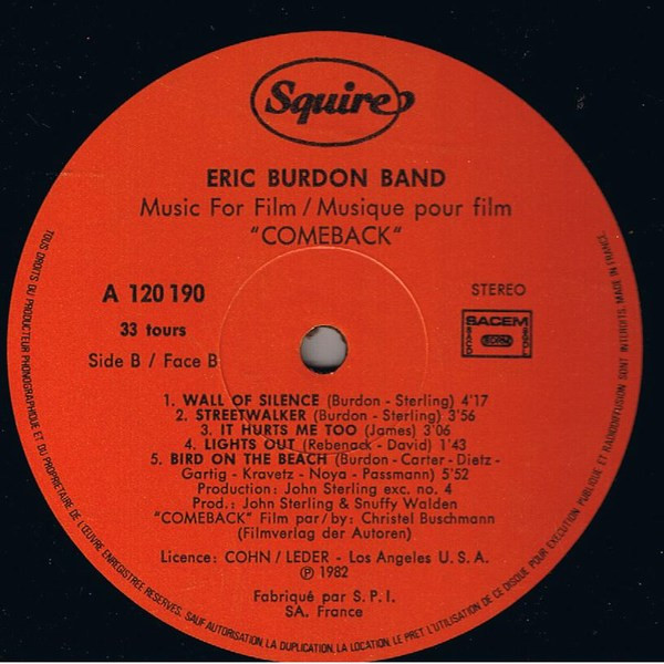 Eric Burdon Band - Music For Film / Musique Pour Film "Comeback" | Squire (A 120 190) - 4