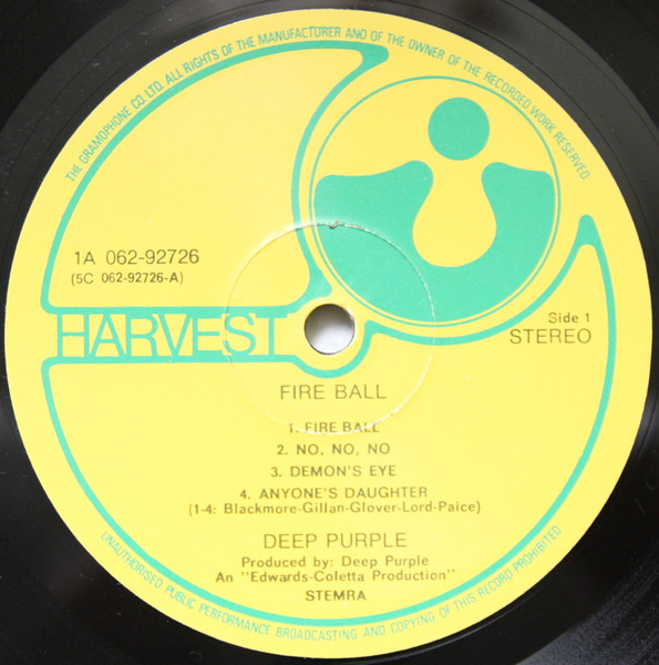 Deep Purple - Fireball | Harvest (1A 062-92726) - 4 Deep Purple - Fireball | Harvest (1A 062-92726) - 4