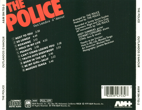 The Police - Outlandos D'Amour | A&M Records (394 753-2) - 2