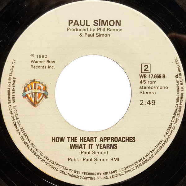 Paul Simon - Late In The Evening | Warner Bros. Records (WB 17.666) - 4 Paul Simon - Late In The Evening | Warner Bros. Records (WB 17.666) - 4