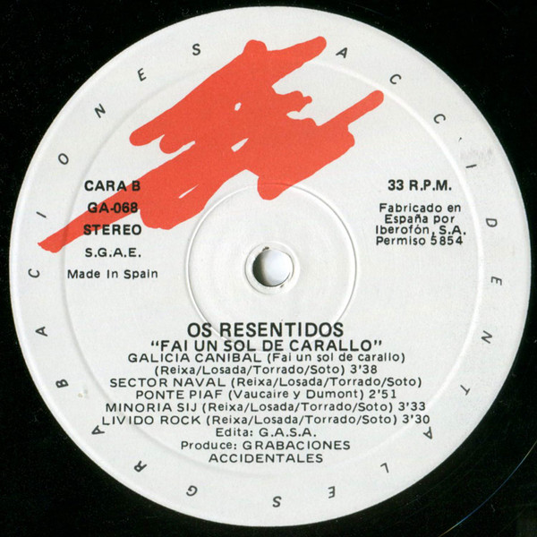 Os Resentidos - Fai Un Sol De Carallo | Grabaciones Accidentales (GA - 068) - 4