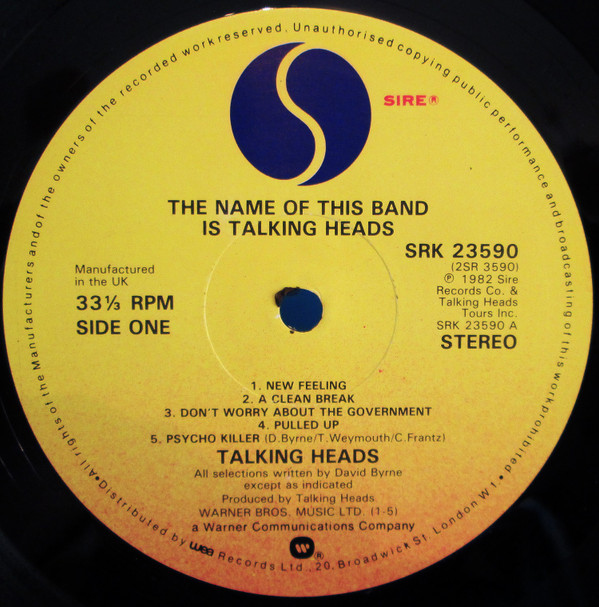 Talking Heads - The Name Of This Band Is Talking Heads | Sire (SRK 23590) - main