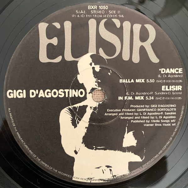 Gigi D'Agostino - Elisir | BXR (BXR 1050) - main Gigi D'Agostino - Elisir | BXR (BXR 1050) - main