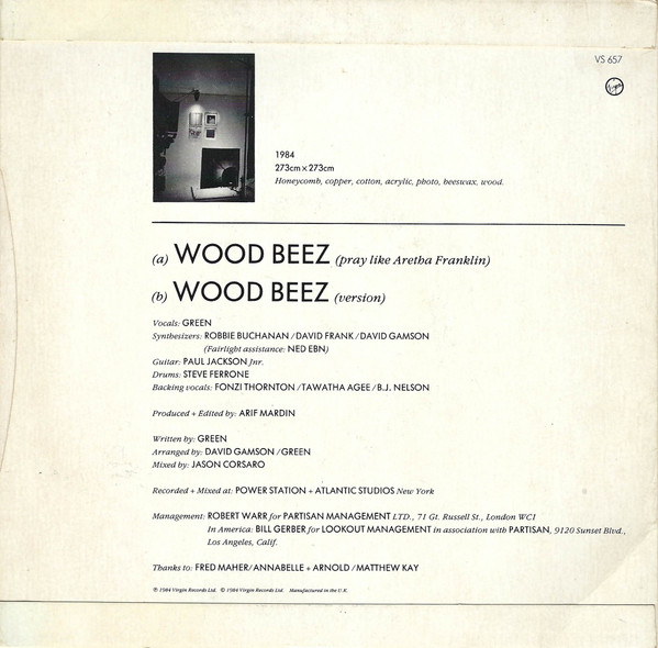 Scritti Politti - Wood Beez (Pray Like Aretha Franklin) | Virgin (VS 657) - 2 Scritti Politti - Wood Beez (Pray Like Aretha Franklin) | Virgin (VS 657) - 2