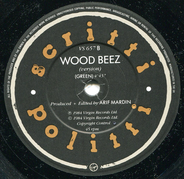 Scritti Politti - Wood Beez (Pray Like Aretha Franklin) | Virgin (VS 657) - 4 Scritti Politti - Wood Beez (Pray Like Aretha Franklin) | Virgin (VS 657) - 4