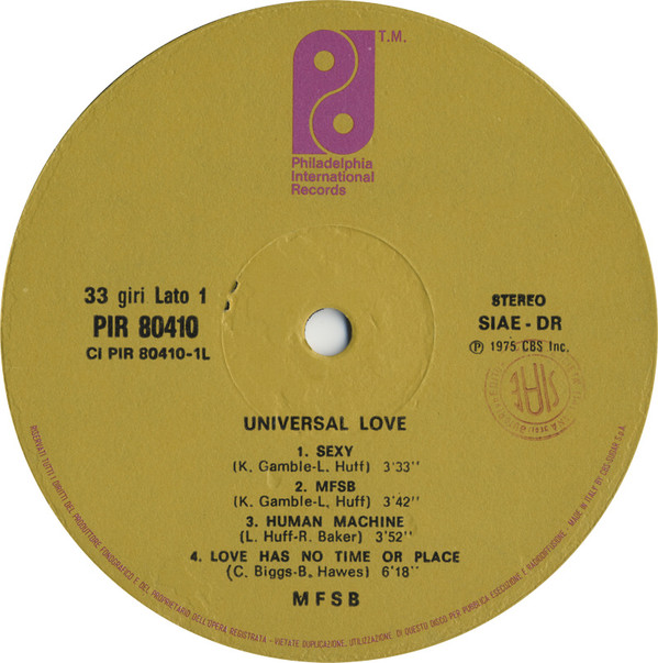 MFSB - Universal Love | Philadelphia International Records (PIR 80410) - 3 MFSB - Universal Love | Philadelphia International Records (PIR 80410) - 3