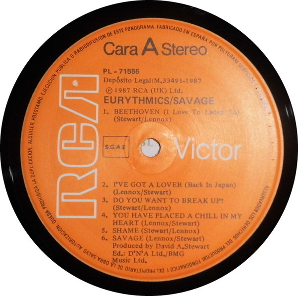 Eurythmics - Savage | RCA Victor (PL-71555) - 4