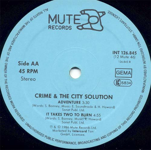 Crime & The City Solution - The Kentucky Click. / Adventure | Mute (INT 126.845) - 3