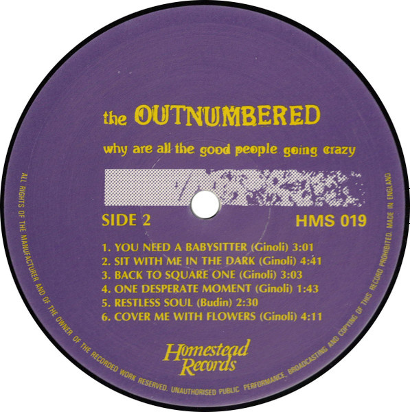 The Outnumbered - Why Are All The Good People Going Crazy | Homestead Records (HMS019) - 4 The Outnumbered - Why Are All The Good People Going Crazy | Homestead Records (HMS019) - 4