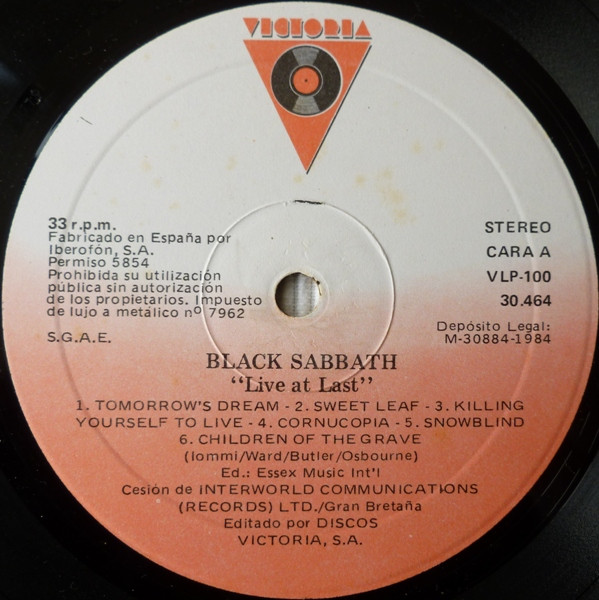 Black Sabbath - Live At Last | Victoria (C-30.464) - 3