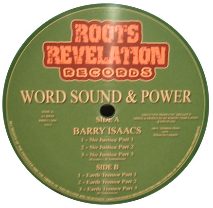 Barry Issac , Word Sound & Power - No Justice / Earth Tremor | Roots Revelation Records (RRR12 006)